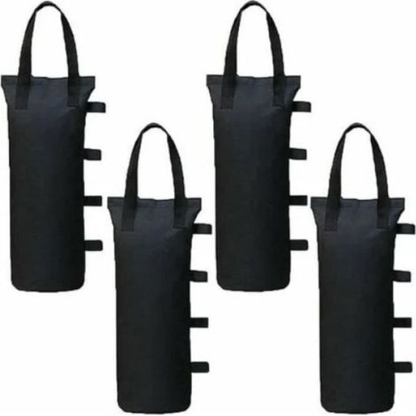 Lot de 4 sacs de lestage, tissu Oxford, 48,5 x 15 cm, noir, pour tonnelle, gazebo, parasol (1/3)