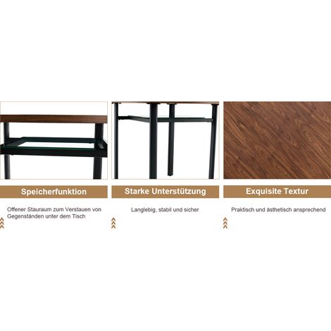 Ensemble table ronde et 2 chaises en PU gris clair pour cuisine et salle à manger, diamètre 100 cm, bois et verre (1/5)