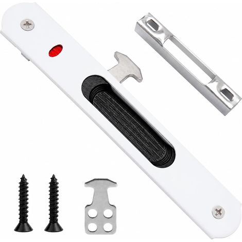 1 Set Serrure de Porte Coulissante, Verrou Baie Vitrée Coulissante, Installation Simple pour Portes Coulissantes en Verre, Portes de Salle de Bains et Armoires, Dimensions Compactes (1/5)