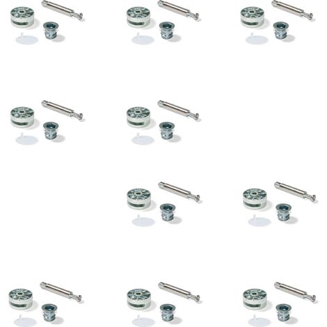 Emuca Set mit 10 Exzentern Durchmesser 35 mm Weiß
