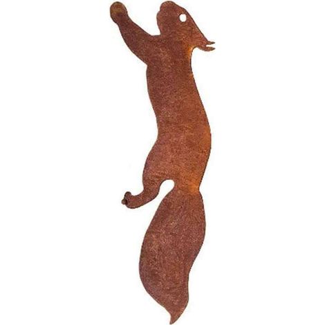 Écureuil en Métal pour Arbre - JINFGERNE - Décoration de Jardin avec Patine Rouille Naturelle, Design Réaliste et Résistant aux Intempéries