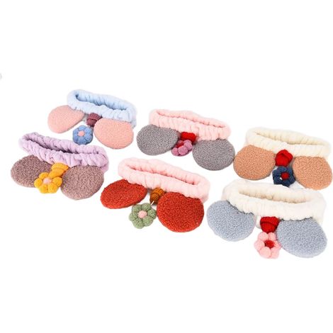Adorable Three-Dimensional Sunflower Headbands, Adjustable Coral Fleece Makeup and Face Wash Bands, High-Absorption Spa Headbands (1/5)