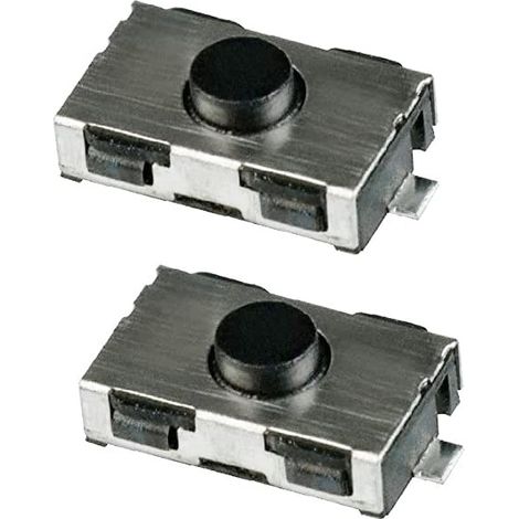 Lot de 2 Interrupteurs pour Clé Télécommande - Souder - Compatible Peugeot Citroën Toyota - Réparation Bouton Poussoir - Véhicules Non Repliables - Noir Standard (1/5)