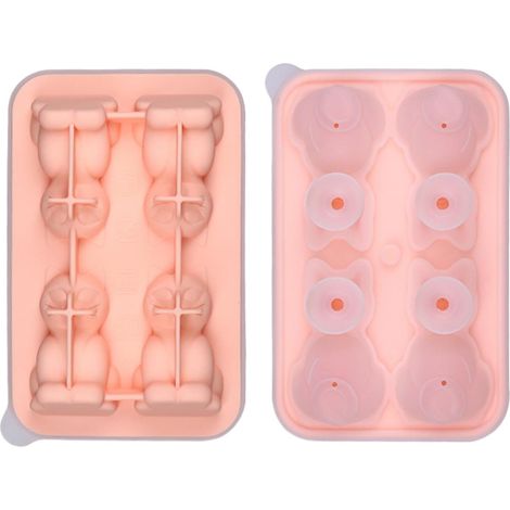 à glaçons en silicone réutilisable avec 4 cavités de chat 3D (1/5)