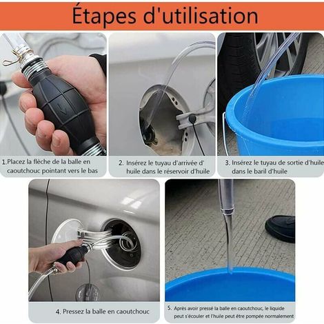 Pompe di trasferimento portatile (manuale), tubo aspirazione auto, pompa acqua/carburante, funzione sifone (1/3)