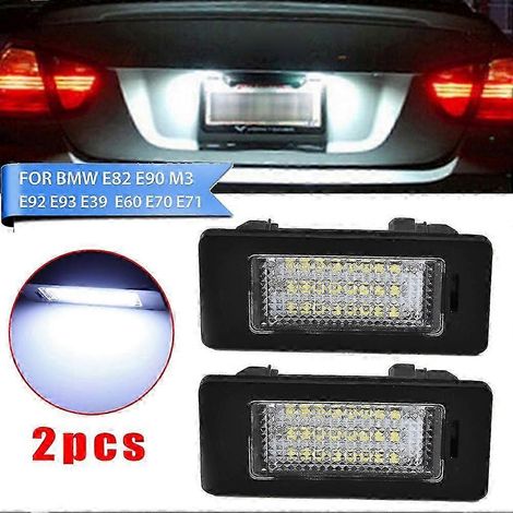Lot de 2 éclairages de plaque d'immatriculation à 24 LED pour BMW E90 M3 E92 E70 E39 F30 E60 E61 E93, blanc 6000-6500K (1/5)