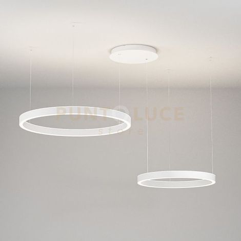 CRISEIDE SS/2D - SOSPENSIONE BIANCA A LED 3000K 4000LM 75W(35W+840W) DIMMERABILE