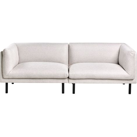 Sofa 3-Sitzer VORGOD Stoff Hellbeige