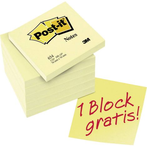 Post-it Nota adesiva, memo 7100199885 76 mm x 76 mm Giallo 600 Foglio