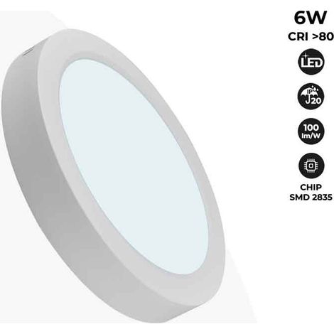 Plafón LED De Superficie 6W Alta Eficiencia - Blanco Frío (1/5)