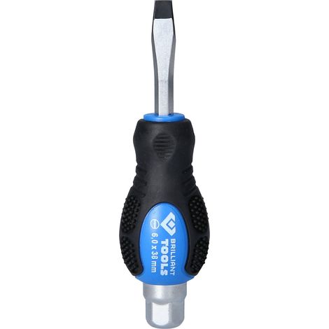 BRILLIANT TOOLS Destornillador ranurado con tapa de impacto 6,0 mm - BT034803 (1/3)