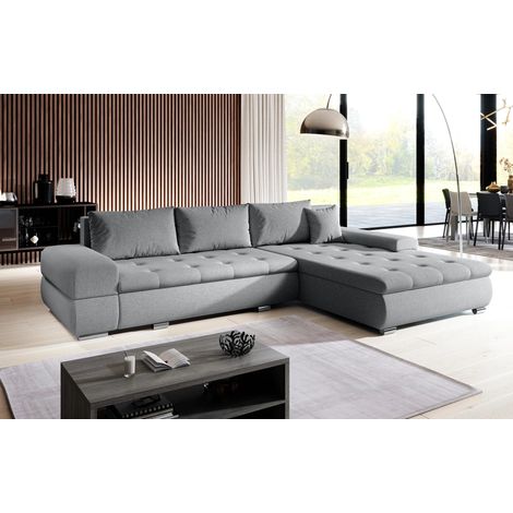 AX LIVING Couch Sofa L Form Sivaso Grau 310 cm mit Schlaffunktion