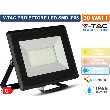 V-TAC VT-4031 Faro LED SMD 30W E-Series Colore Nero IP65 Bianco caldo - 3000K (1/10)