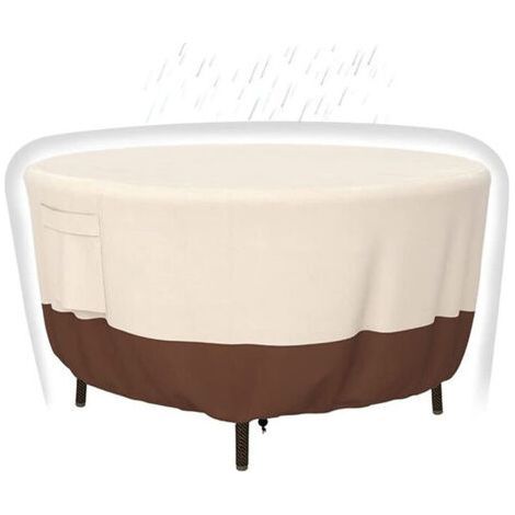 Schutzhüllen aus 420D-Gewebe für Gartentische und -stühle, 91 x 58 cm, 100 % wasserdicht, farbecht, UV-beständig, beige und braun (1/5)