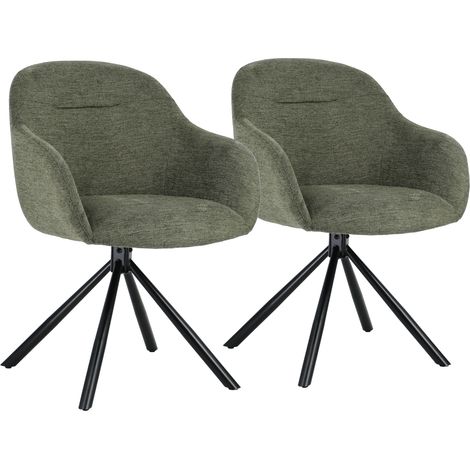 Set di 2 sedie in tessuto verde SAFFI (1/5)