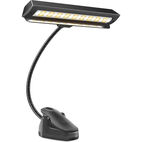 Lampe de Pupitre - Lampe Piano 9 Modes - Température de Couleur Ajustable 3 Niveaux - Rechargeable USB - Idéal pour DJ et Loisirs Créatifs - Noir (1/5)