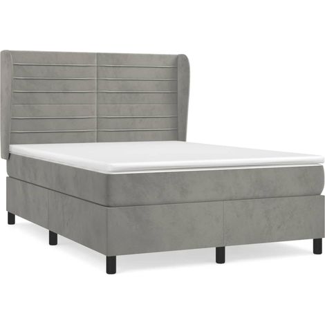 Maison Exclusive - Boxspringbett mit Matratze Hellgrau 140x200 cm (1/5)