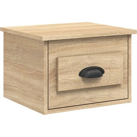Maison Exclusive - Mesita de noche de pared color roble Sonoma 41