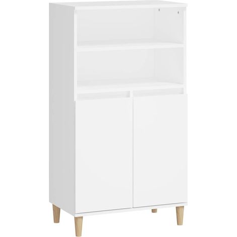 Buffet haut, Commode Armoire Luxueux, pour Salon Chambre Entrée Cuisine, Blanc 60x36x110 cm Bois d'ingénierie OIB6572E (1/5)