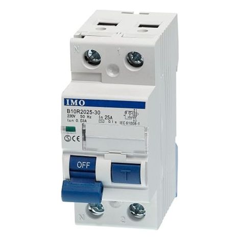 Interrupteur Différentiel Phase Neutre 1p+n 100ma 63a - Type Ac - 10ka - Bornes Alignés - Imo