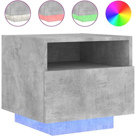 Maison Exclusive - Nachttisch mit LED-Leuchten Betongrau 40x39x37