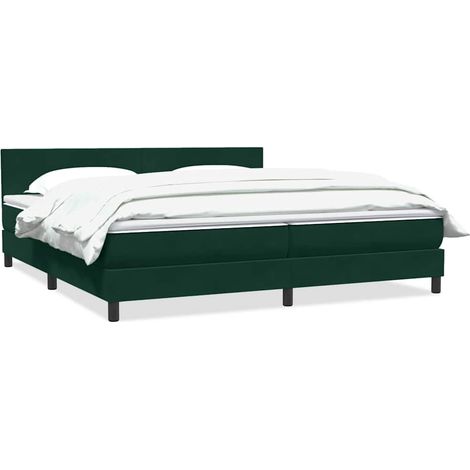 Boxspringbett mit Matratze Dunkelgrün 180x220 cm Samt (1/5)