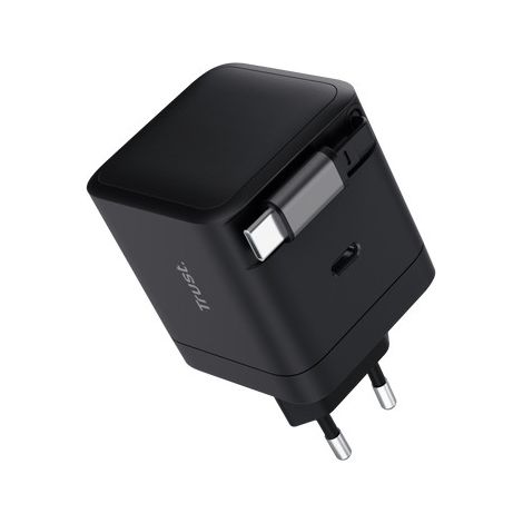 Trust Maxo USB-C-PD-Ladegerät mit 65 W und einziehbarem Ladekabel