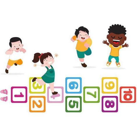Sticker mural chiffres - 10 pièces, 1 à 10 jeu saut design pour chambre enfant salle classe salon - Type sticker chiffre Étiquette (1/5)