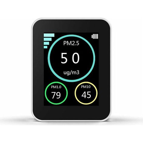 Luftqualitätsmessgerät mit TFT-Farbdisplay für PM2,5- und PM1,0-Partikel, P10-Smogmessgerät, Weiß (1/5)