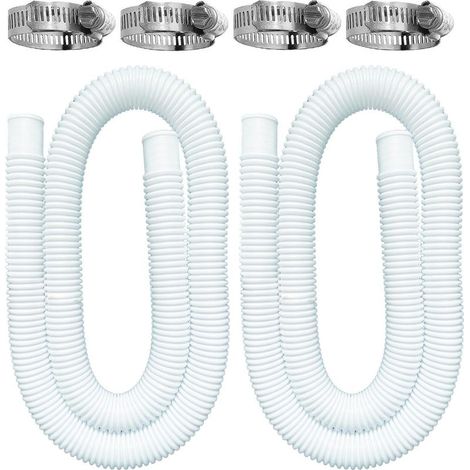 Tuyau pour piscine hors-sol (Lot de 2) — Tuyau pour pompe de filtration, compatible avec les pompes de filtration Intex modèles 607/637, inclut 4 colliers de serrage métalliques. (1/5)
