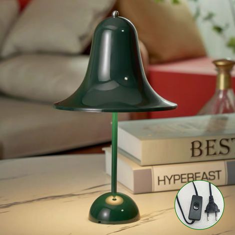 Lampe de table, lampe de chevet rétro, lumières décoratives en forme de cloche, lampe de bureau avec fil, lampe de table en métal Cadeau de Noël (1/5)