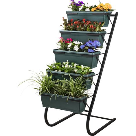 Soporte para plantas metal Wellhome 56x85x130 cm estantes múltiples (1/5)