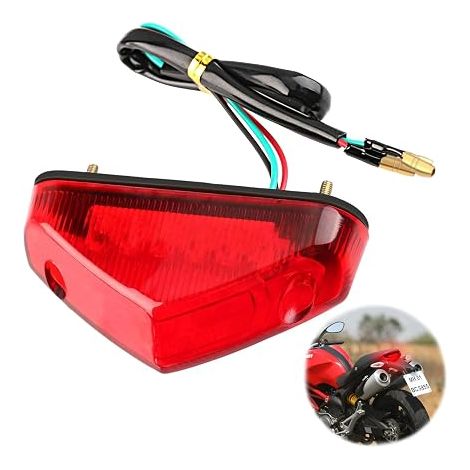 Feu Arriere Moto, Arrière de Frein de Moto, LED Signal Lumière de Freinage Stop, Cours D'exécution Universel pour Motos ATV Dirt Bike Scooter (1/5)
