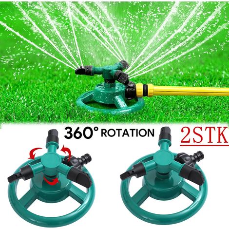 Sistema di irrigazione automatico per prato con 2 irrigatori rotanti a 360° e 3 bracci (1/5)