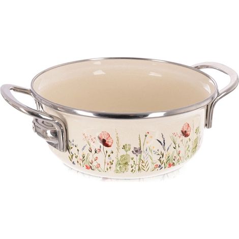 Enamel Cream Pot, 950 ml, 16 cm Diameter (1/5)