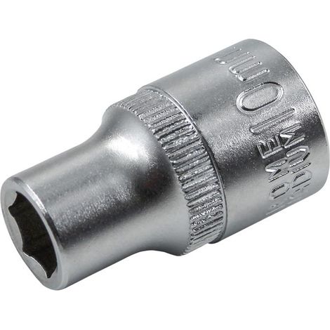 Faithfull Hex Socket 1/2in Drive 10mm - Chrome-Vanadium Steel (1/2)