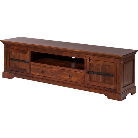 TV-Board Akazie dunkelbraun lackiert 200x45x55 cm (BxTxH) montiert OXFORD 326 (1/4)
