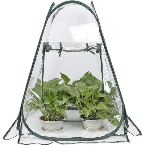 Mini-Pop-Up-Gewächshaus – Kleines Winterzelt für Pflanzen – Blumentopf – Mini-Gewächshaus – Winterschutz für Pflanzen (70 x 70 x 80 cm)