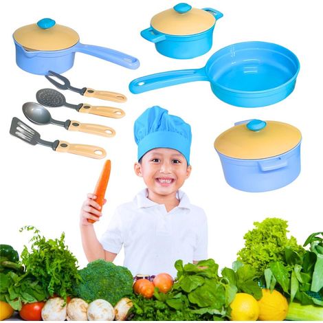 Juego de cocina con vajilla, ollas, sartenes y accesorios de cocina 4432