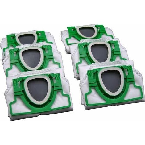 Paquete de 6 bolsas para aspiradora Vorwerk Kobold VK 200 fabricadas con microfibra no tejida de 5 capas. (1/4)