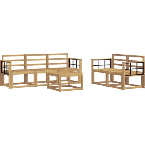 Ensemble de canapés d'extérieur 6 pcs Blanc 59 x 59 x 37 cm vidaXL (1/5)