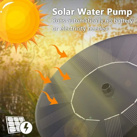 Fontaine solaire, pompe solaire pour bassin avec panneau solaire monocristallin de 1,5 W (1/4)