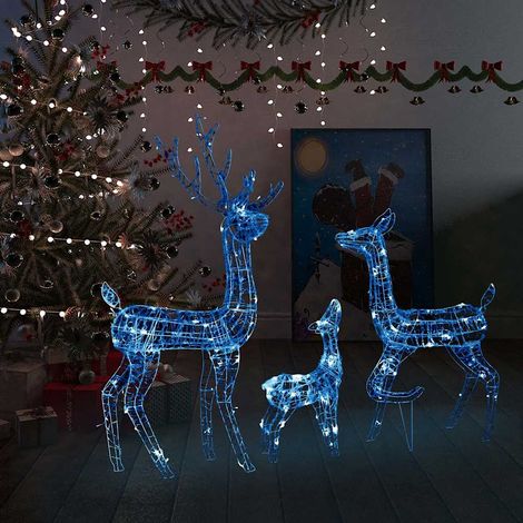 vidaXL Familia de renos de Navidad acrílico 300 LEDs azules (1/5)