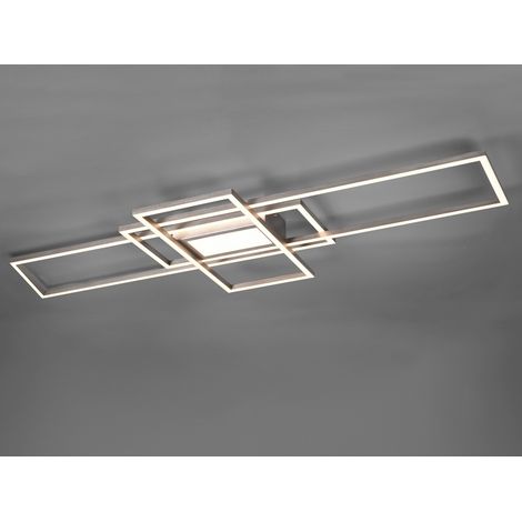 LED Deckenleuchte IRVINE Silber mit Fernbedienung hell & dimmbar, Breite 105cm
