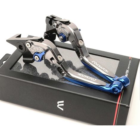 Pièces détachées MOWOK pour moto Kawasaki ZX6R (années 19-2020) : freins modifiés, klaxon, guidon, guidon d'embrayage (bleu titane). (1/5)