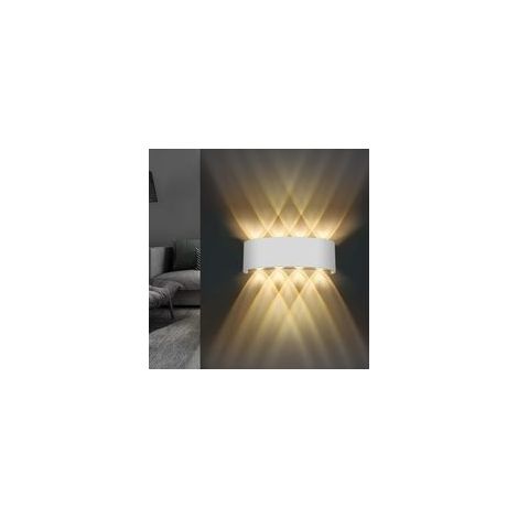 Applique Murale Intérieure et Extérieure, 22x8x5cm Up and Down, Noire 8W, IP 65 LED Blanc Chaud 3000K, Luminaire Mural Salon (1/5)