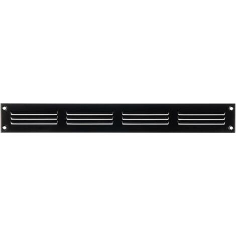 1 - Grille D'Aération - Registre D'Évacuation - En Acier Galvanisé Avec Moustiquaire - Pour Mur Et Plafond - Noir - 40x5cm (1/5)