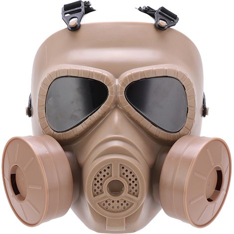 Masque de protection facial complet M04 avec ventilateurs doubles, filtres et verres anti-UV - Modèle M05 pour gaz biochimiques (1/5)