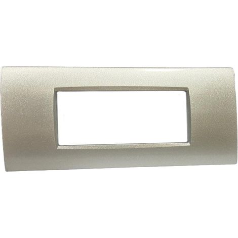 Placchetta per interruttore in metallo a 7 posti silver cassetta 507 compatibile con living air supporto cover (1/2)