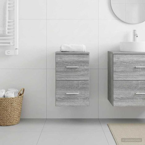 Gabinete de baño intermedio gris 30 x 41 x 50 cm